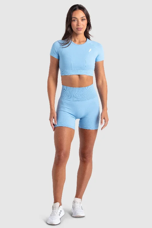 Hyperflex 2 Cropped Tee - Sky Blue